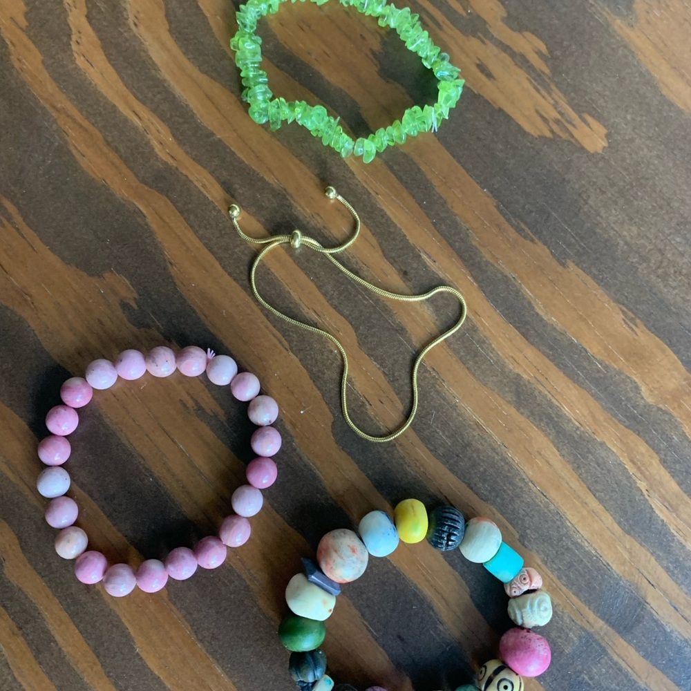 Rose Quartz & Peridot Bracelets